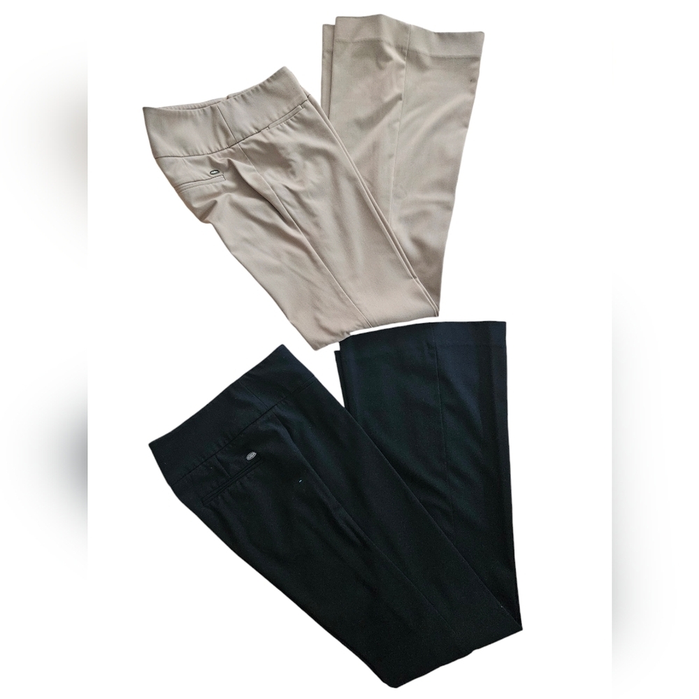 🎉Guess 2x sz 27 trousers Dress pants Flare stretch career wear EUC 34" insm